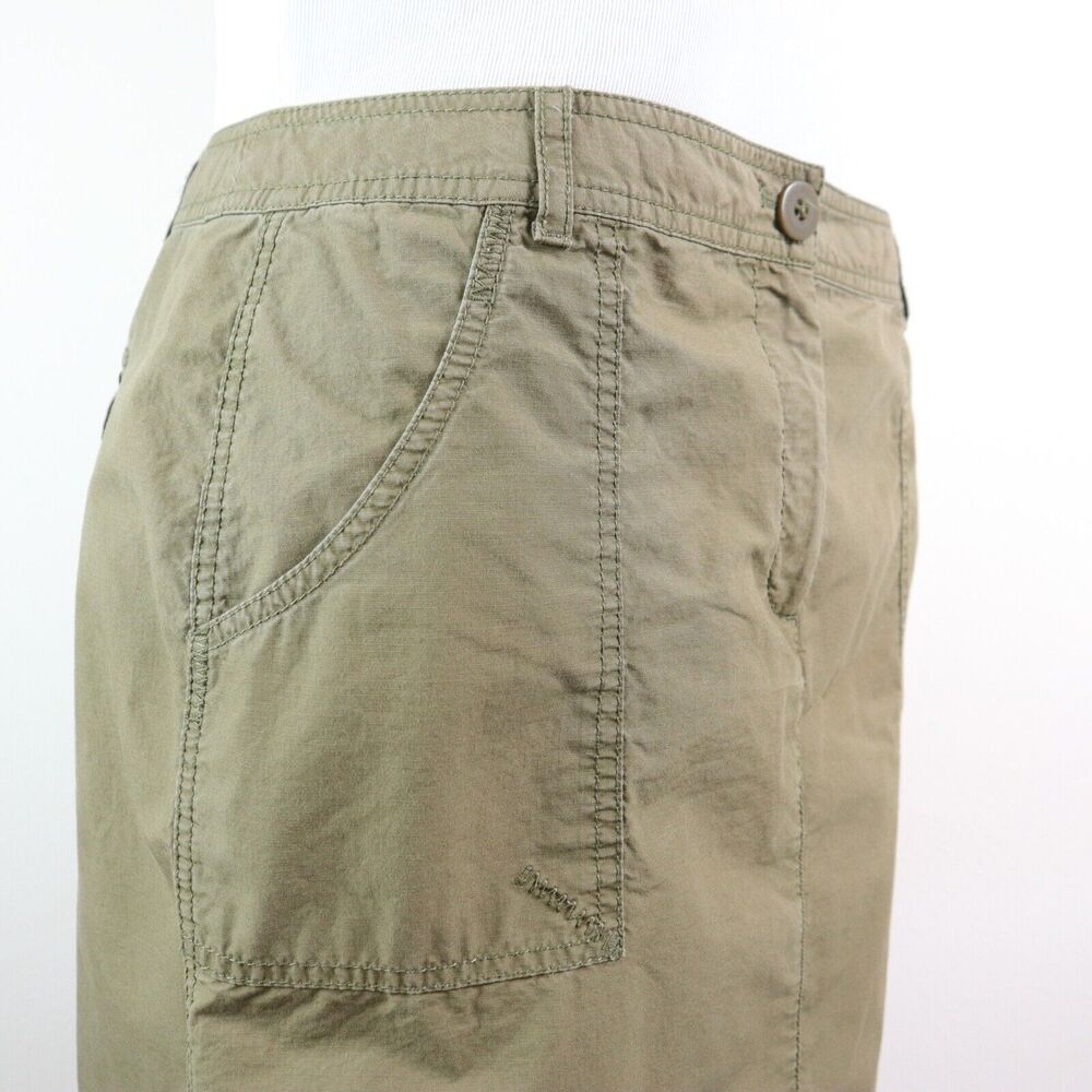 J Jill Size 14 Utility Pencil Skirt Cotton Cargo Pocket Khaki Green - Picture 6 of 9